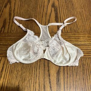 Elegant Lace Racerback Bra in Cream